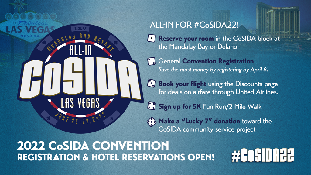 #CoSIDA22 Registration and Hotel Reservations Now Open